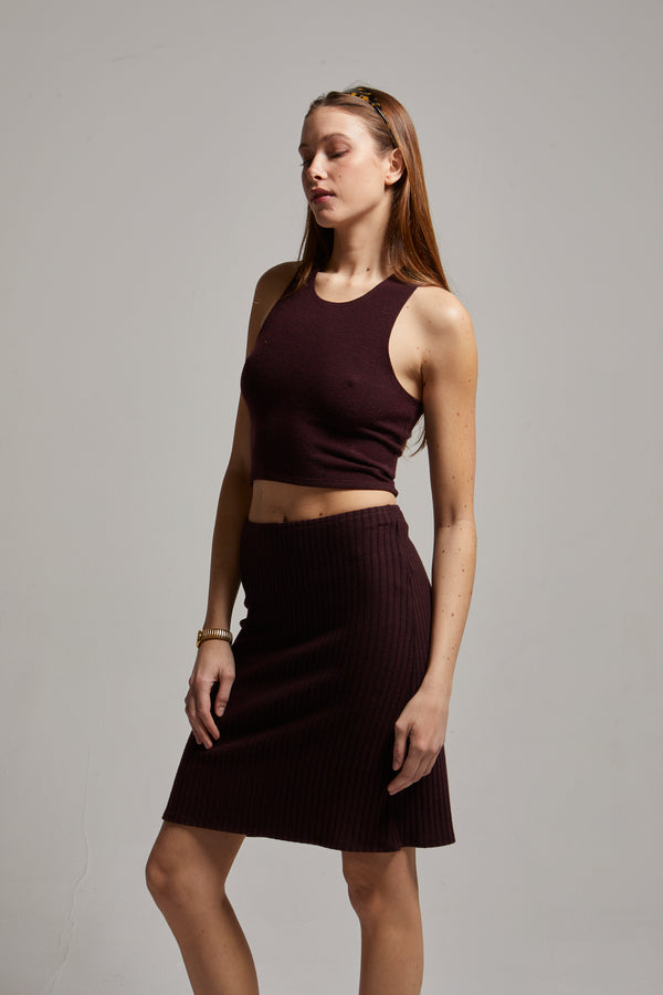 Sky Brushed Sweater Skirt