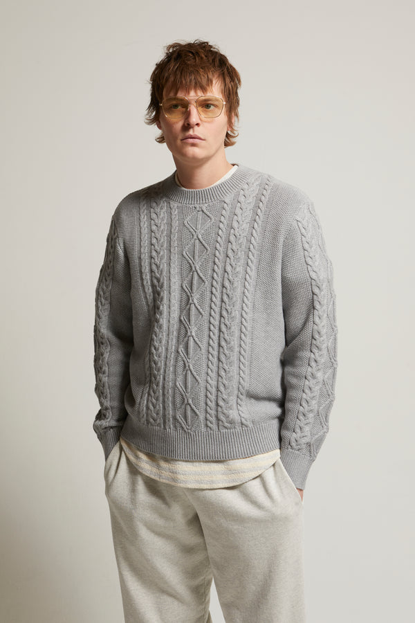 Andre Relaxed Cotton-Cashmere Cable Sweater