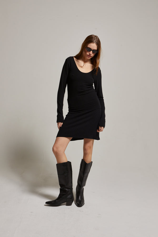 Sky Brushed Sweater Skirt