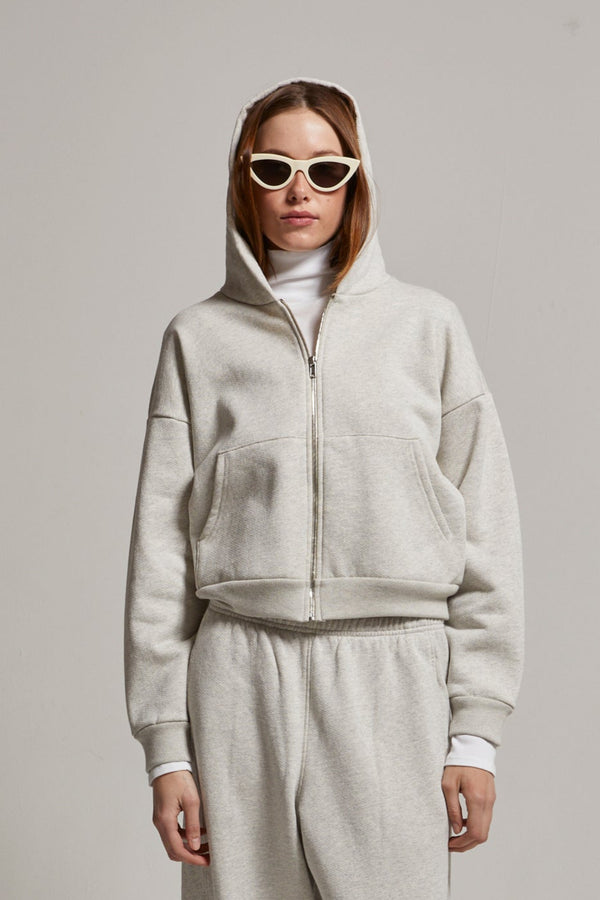 Rosie Cropped Zip-Up Hoodie