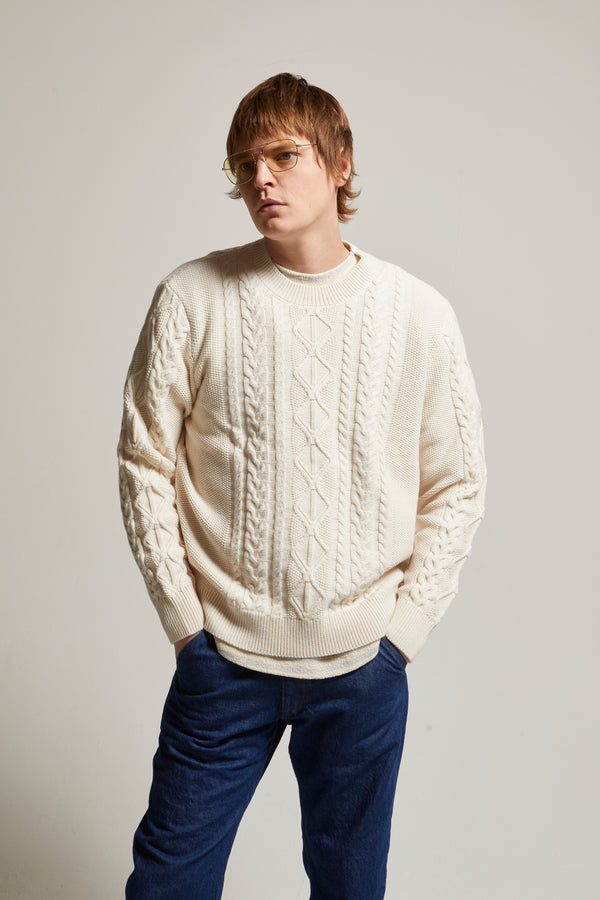 Andre Relaxed Cotton-Cashmere Cable Sweater