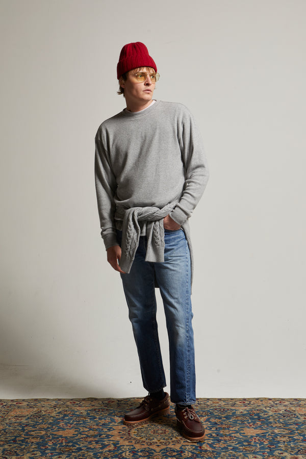 Elio Heather Brushed Fine Sweater Tee