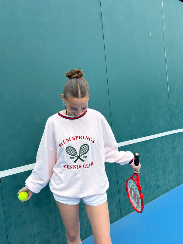 Embroidered Tennis Crewneck