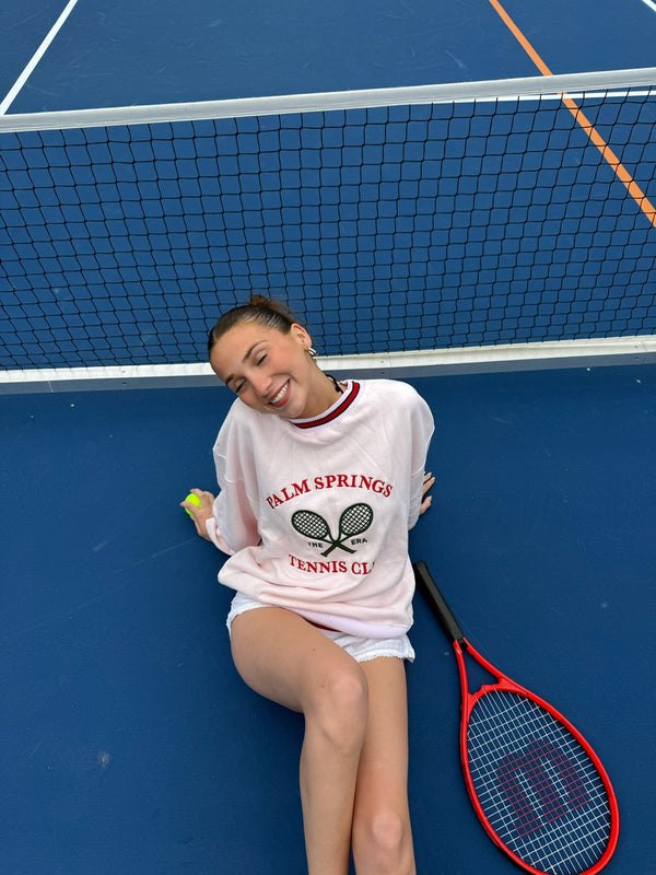 Embroidered Tennis Crewneck