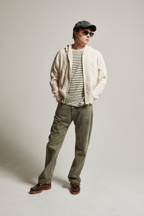 Liam Cotton-Cashmere Zip-Up Cable Sweater