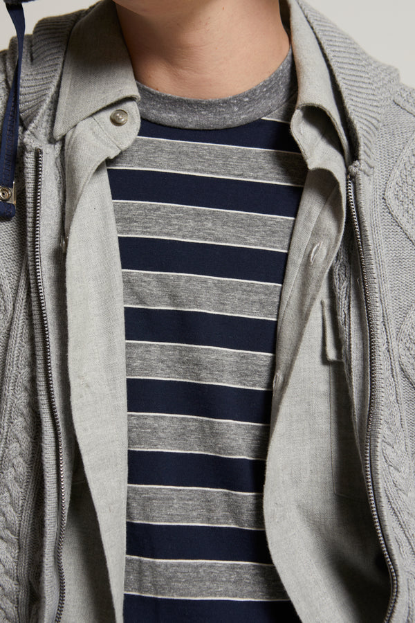 Liam Cotton-Cashmere Zip-Up Cable Sweater