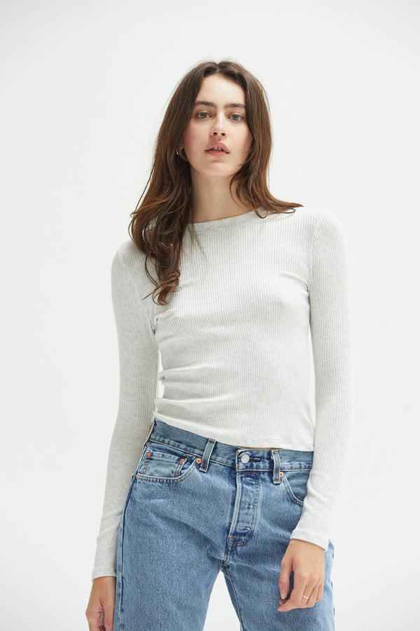 Hannah Ribbed Long Sleeve Tee