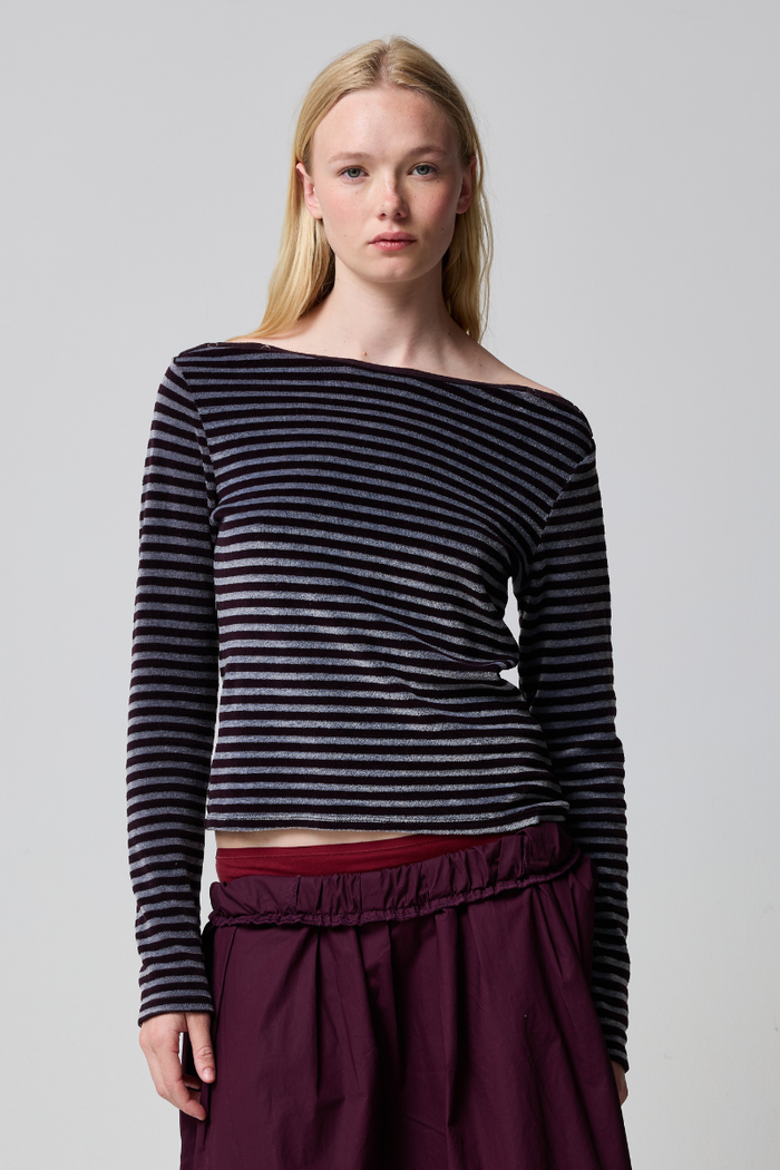 Maison Striped Velour Longsleeve