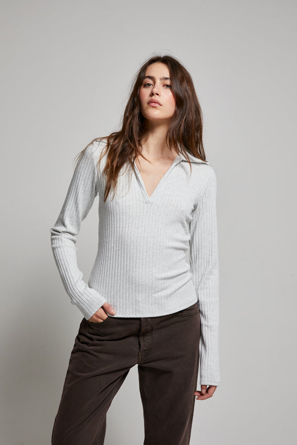 Patti Brushed Sweater Rib Polo