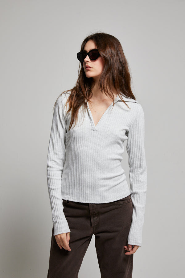 Patti Brushed Sweater Rib Polo