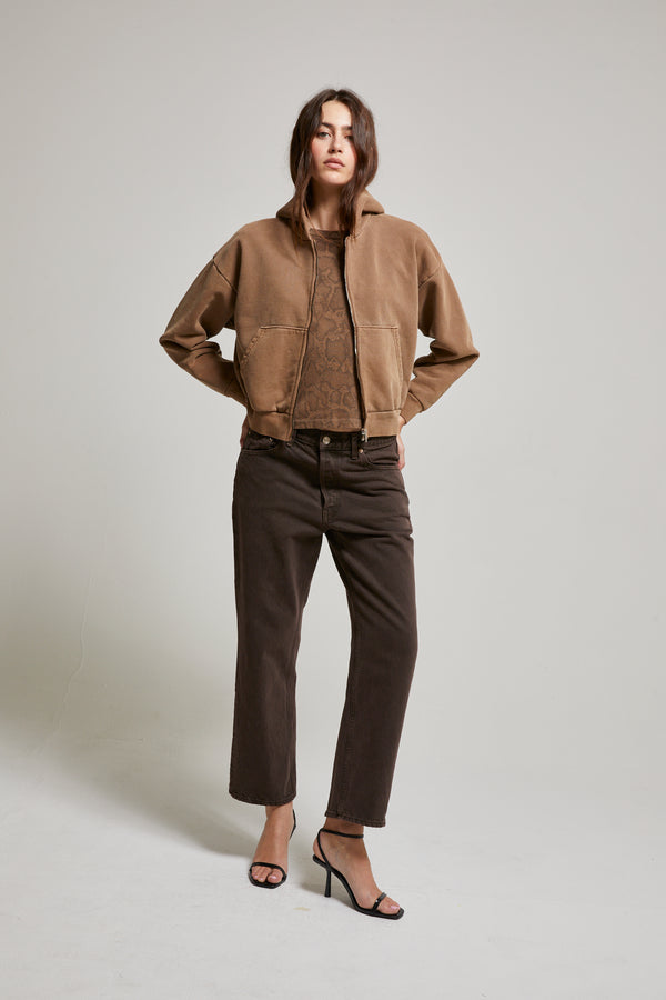 Rosie Cropped Zip-Up Hoodie