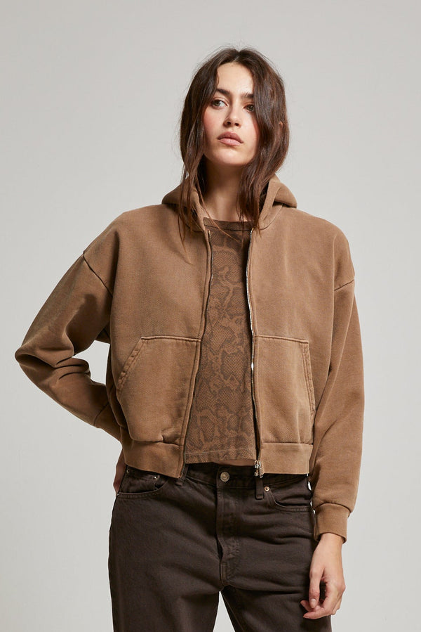 Rosie Cropped Zip-Up Hoodie