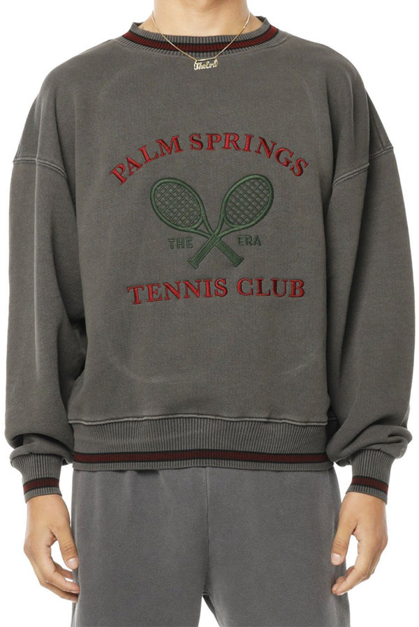 Embroidered Tennis Crewneck
