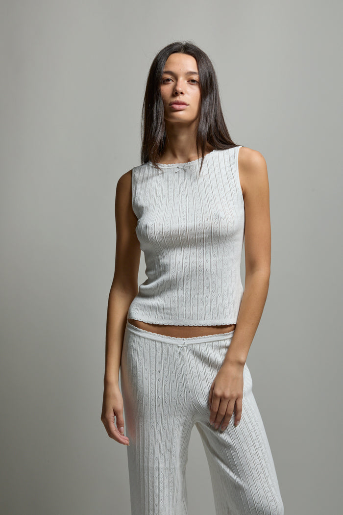 Paisley Pointelle Muscle Tank