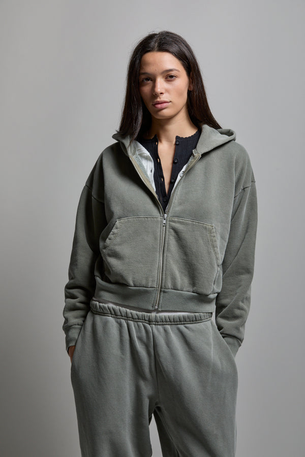 Rosie Cropped Zip-Up Hoodie