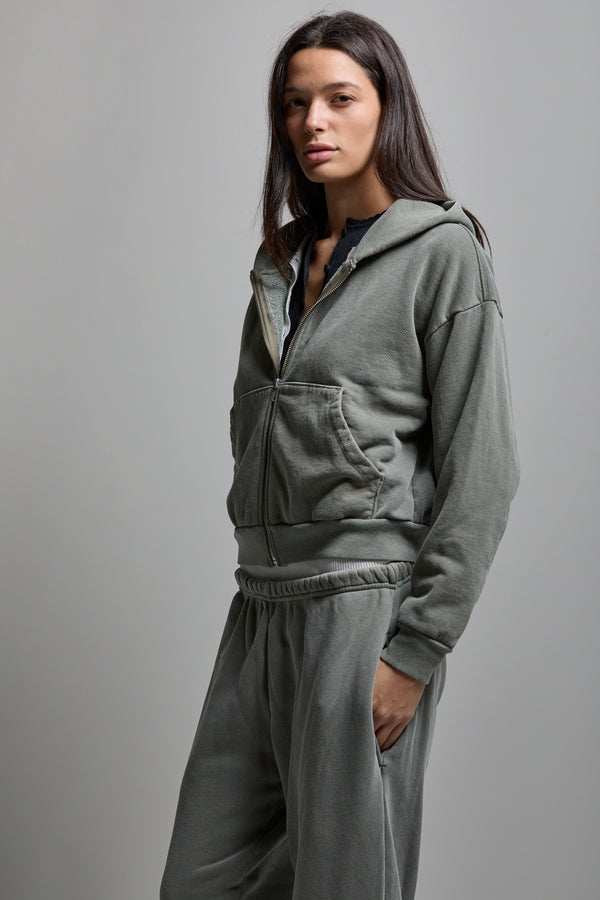 Rosie Cropped Zip-Up Hoodie