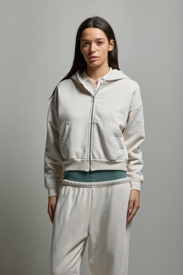 Rosie Cropped Zip-Up Hoodie