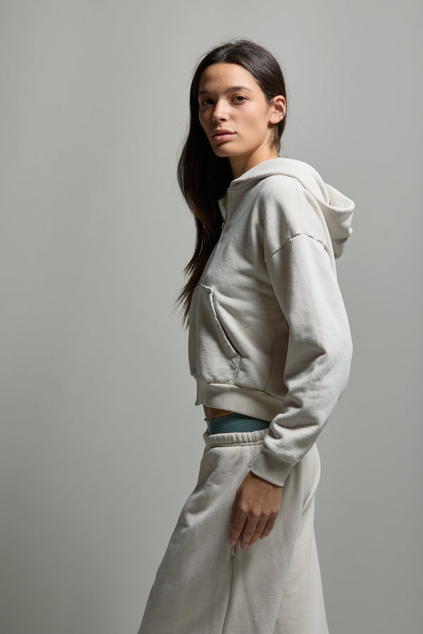 Rosie Cropped Zip-Up Hoodie