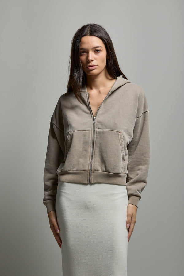 Rosie Cropped Zip-Up Hoodie