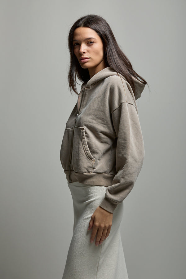 Rosie Cropped Zip-Up Hoodie