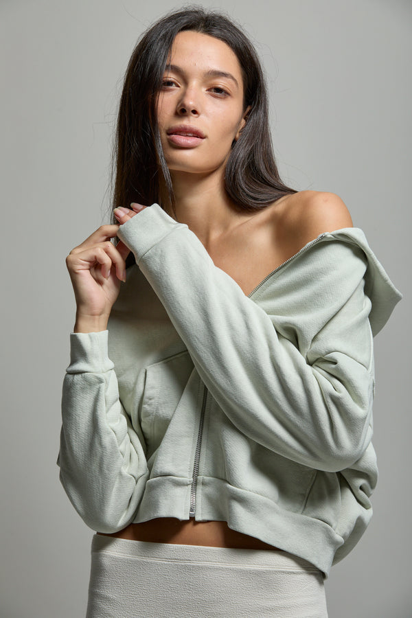 Rosie Cropped Zip-Up Hoodie