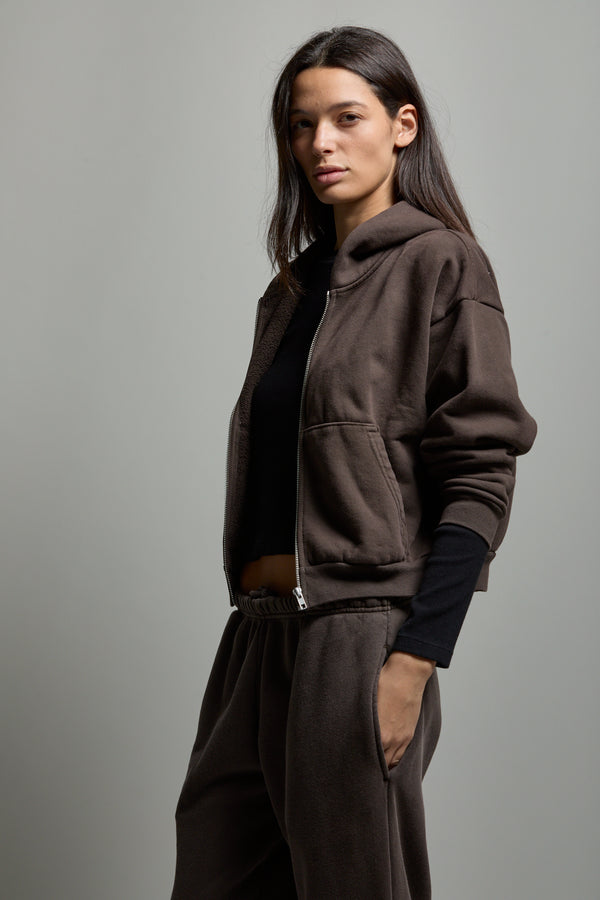 Rosie Cropped Zip-Up Hoodie