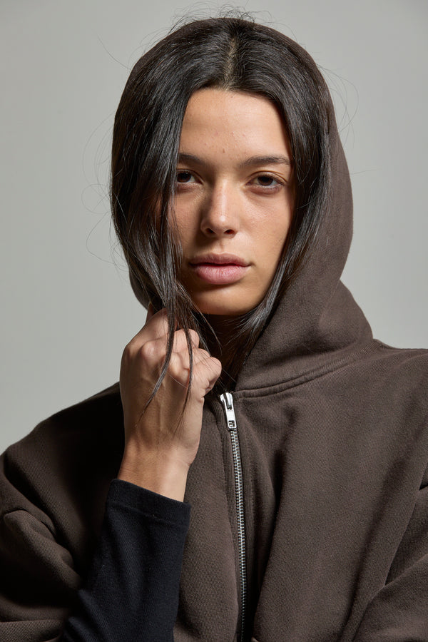 Rosie Cropped Zip-Up Hoodie