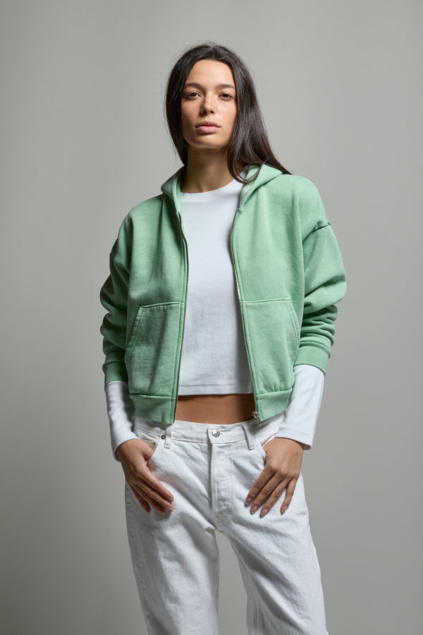 Rosie Cropped Zip-Up Hoodie
