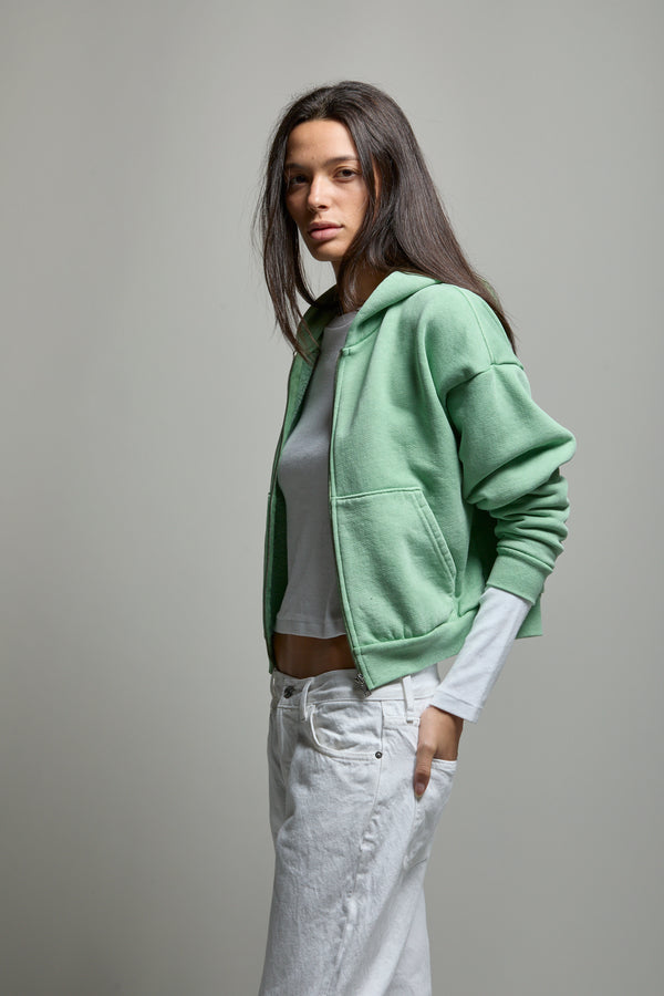 Rosie Cropped Zip-Up Hoodie
