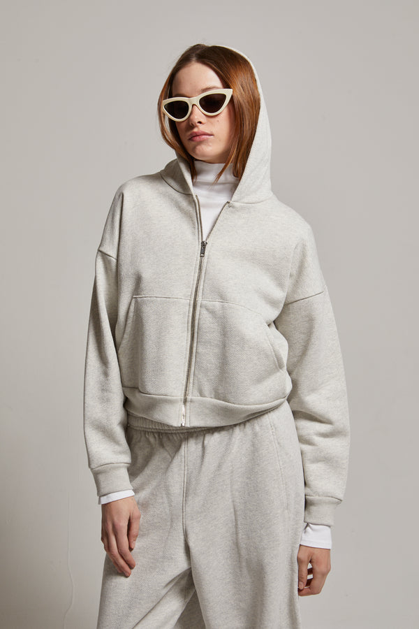 Rosie Cropped Zip-Up Hoodie