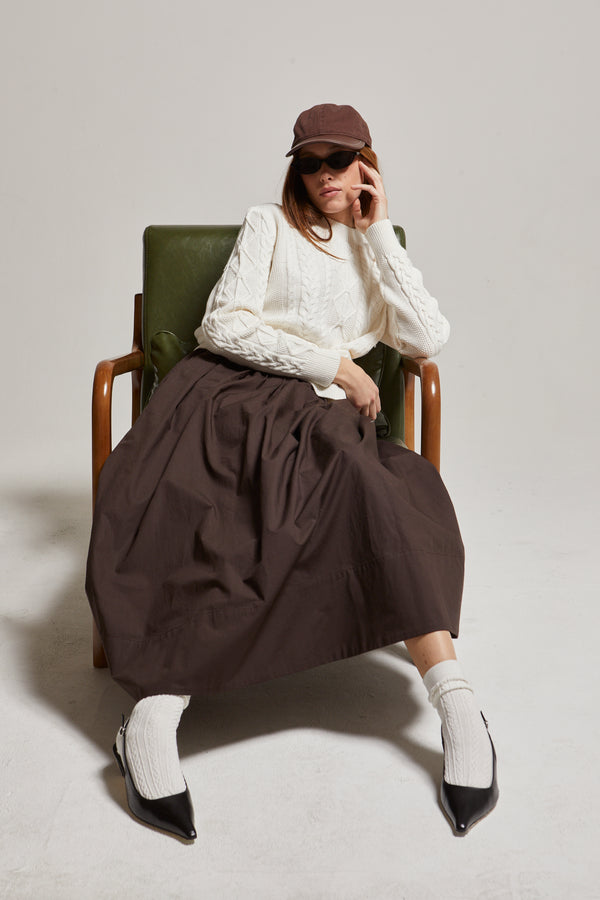 Kate Poplin Pleated Skirt