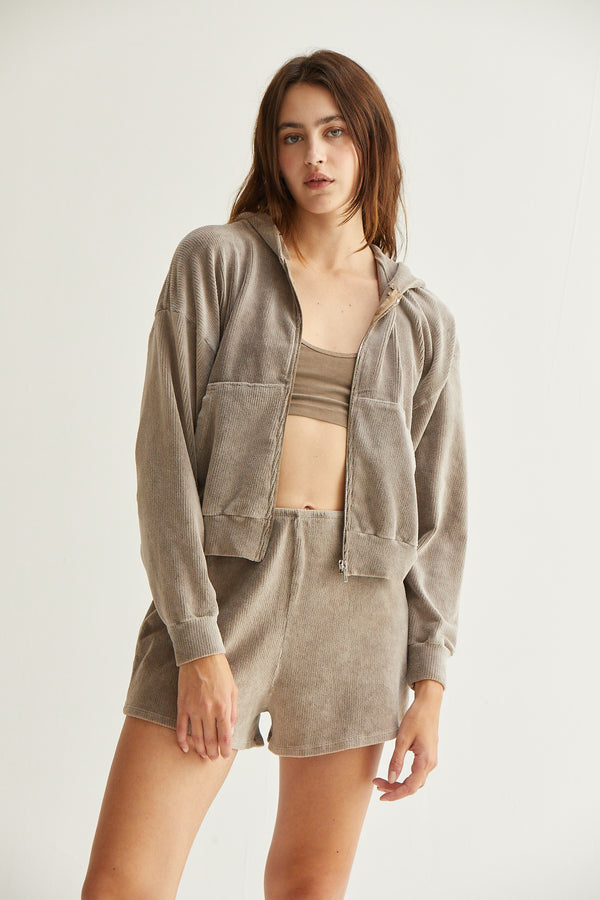 Esther Velour Corduroy Zip-up