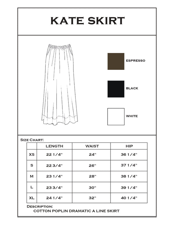 Kate Poplin Pleated Skirt
