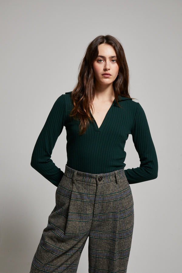 Patti Brushed Sweater Rib Polo
