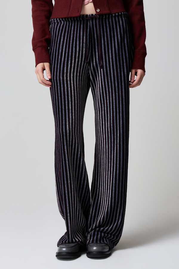 Phoebe Striped Velour Everything Pant