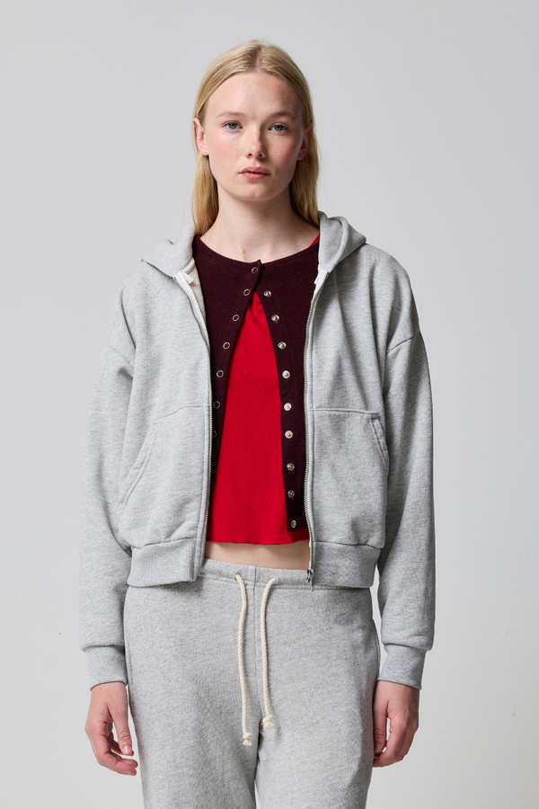 Sebi Heather Grey Zip-Up Hoodie