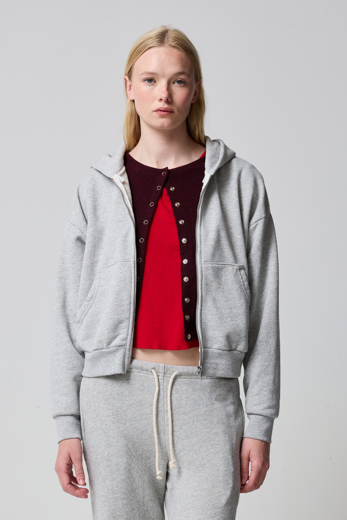 Sebi Heather Grey Zip-Up Hoodie