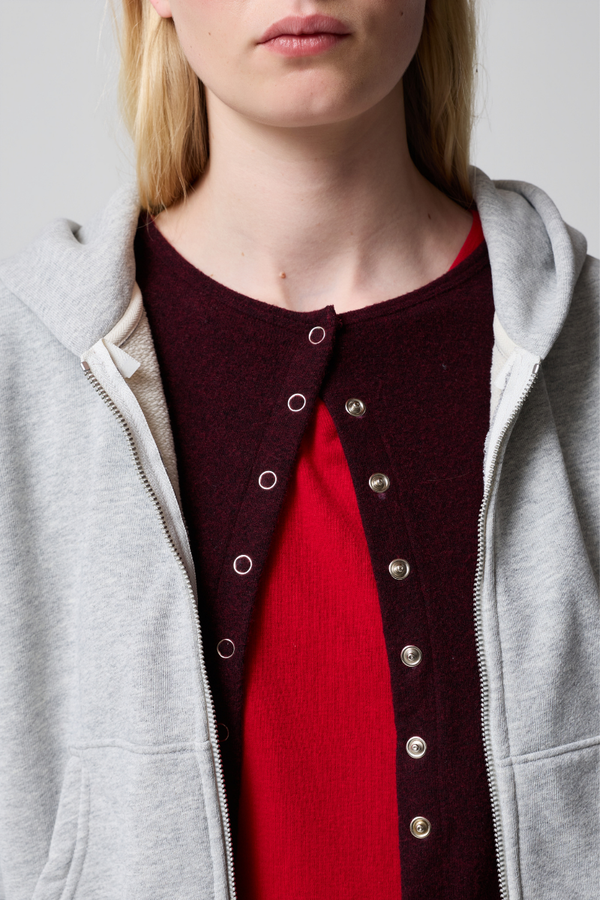 Sebi Heather Grey Zip-Up Hoodie