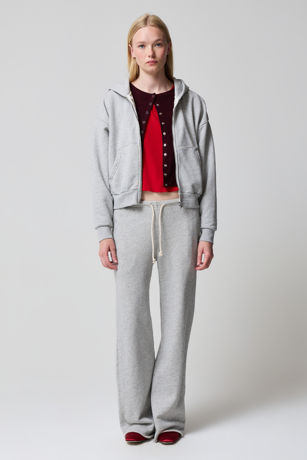 Sebi Heather Grey Zip-Up Hoodie