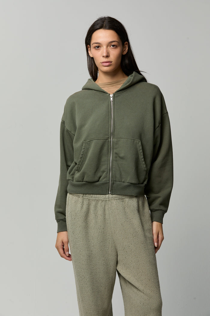 Rosie Cropped Zip-Up Hoodie