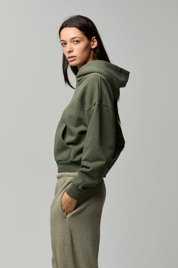Rosie Cropped Zip-Up Hoodie