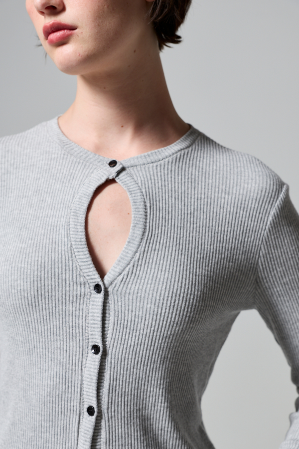 Kyra Rib Sweater Keyhole Cardigan