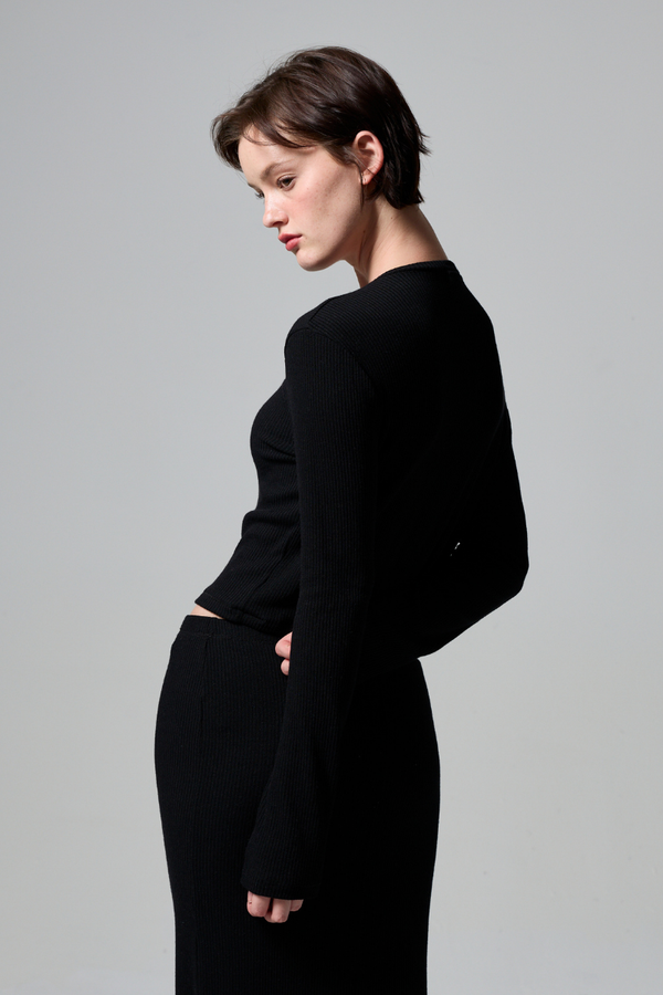 Kyra Rib Sweater Keyhole Cardigan